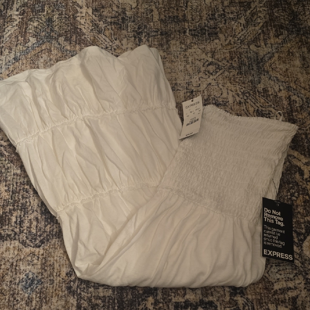 Express White Strapless Dress NWT